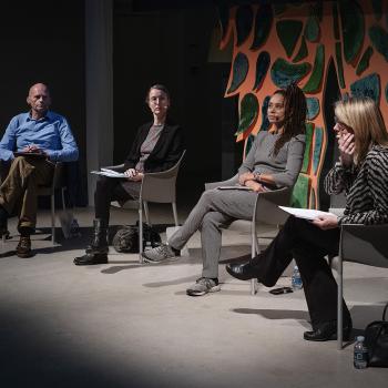 Panelet fra venstre: Søren Taaning, Mette Haakonsen, Jeannette Ehlers og moderator Stinna Toft. Foto: Bo Amstrup.